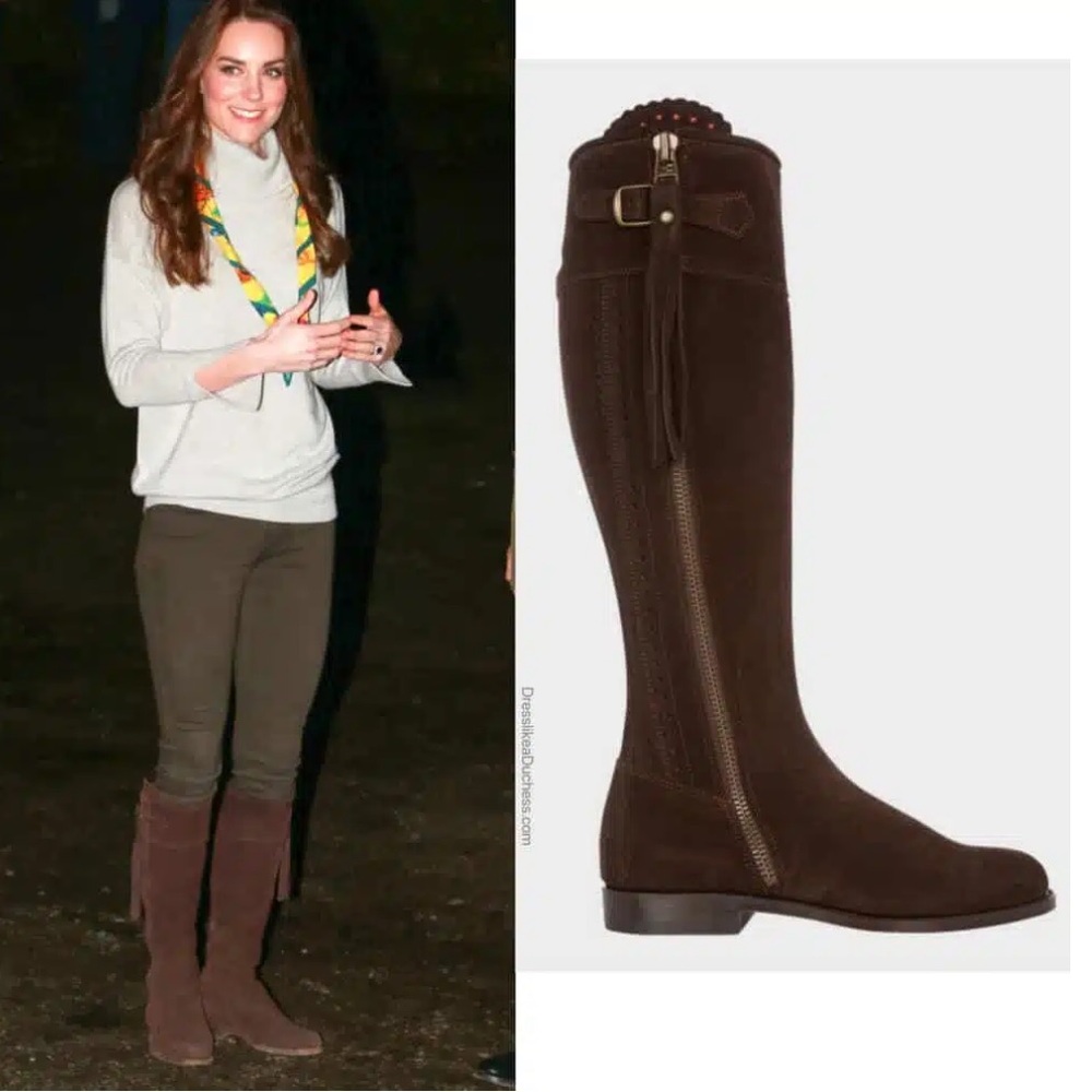 Really Wild Spanish Boots Chocolate Suede ASO Kate Middleton 36 (US 5) Wide Calf